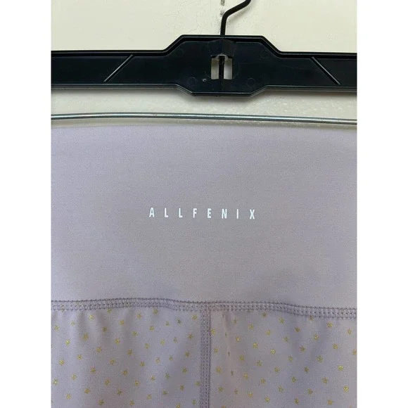 All Fenix Mini Star Print Legging M Twilight Blush 7/8 High Rise Gold Womens - Picture 8 of 12